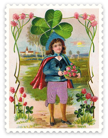 Free-vintage-st-patricks-day-boy-with-flowers-and-large-shamrock