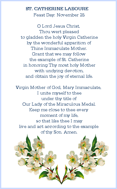ST. CATHERINE LABOURE CARD: TEXT